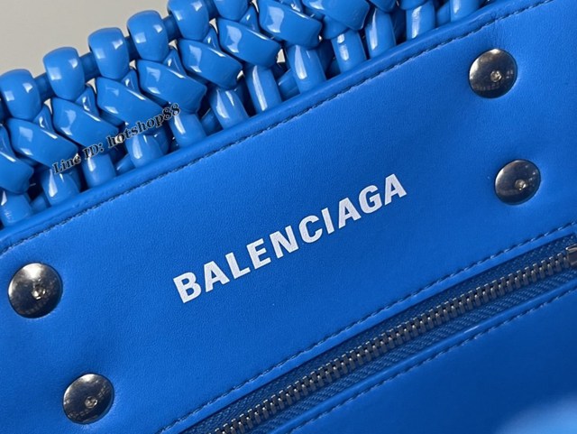 Balenciaga專櫃爆款漆面人造皮革編織敞口托特包 巴黎世家中號Bistro菜籃子包 款號：080807 fyj1274